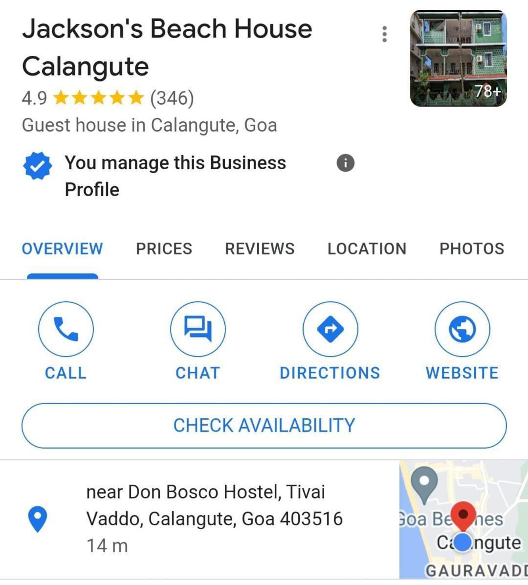 Jackson'S Beach House Calangute Zewnętrze zdjęcie